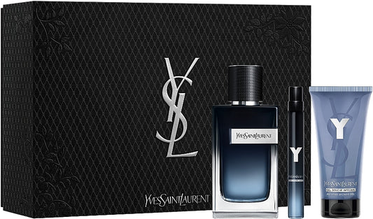 YSL Y 3.4 EDP MAN + 1.7 S/G + MINI TRAVEL SPRAY  ( GIFT SET )