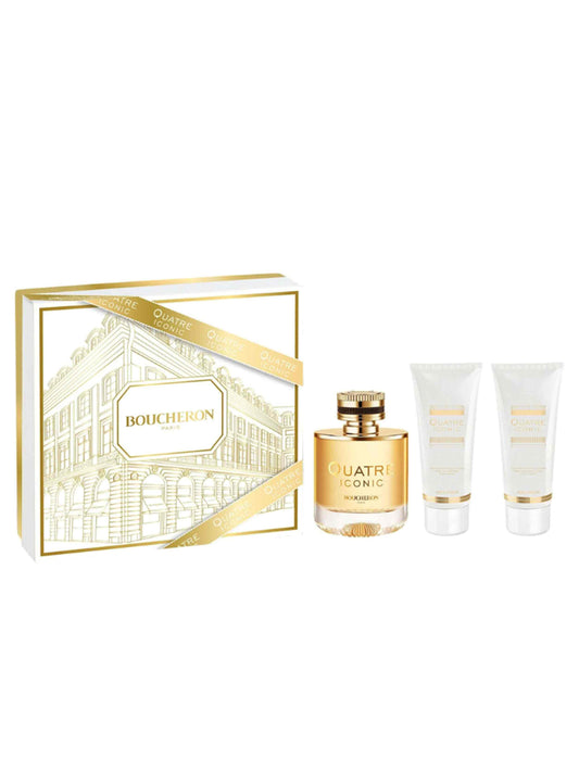 BOUCHERON QUATRE ICONIC 3.4 EDP LADY +3.4 B/L + 3.4 S/G ( GIFT SET)