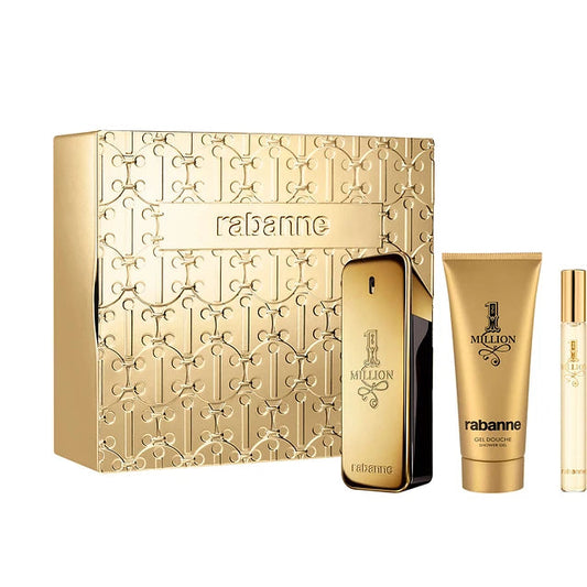 PACO RABANNE ONE MILLION 3.4 EDT MAN + 3.4 S/G +  MINI TRAVEL SPRAY ( GIFT SET )