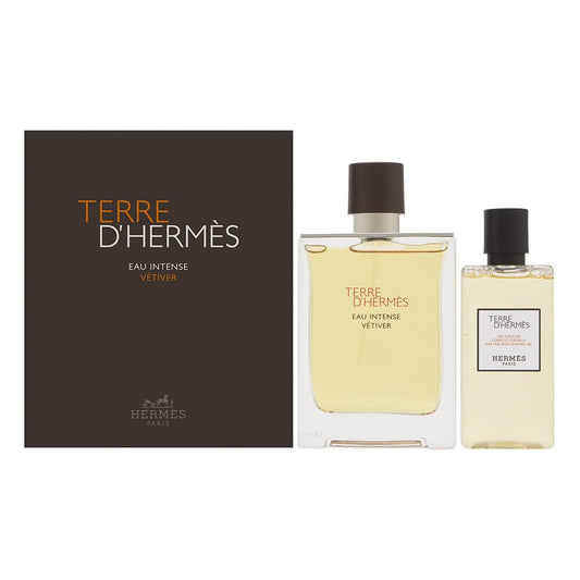 HERMES TERRE EAU INTENSE VETIVER 3.4 EDP MAN + 2.8 S/G ( GIFT SET )