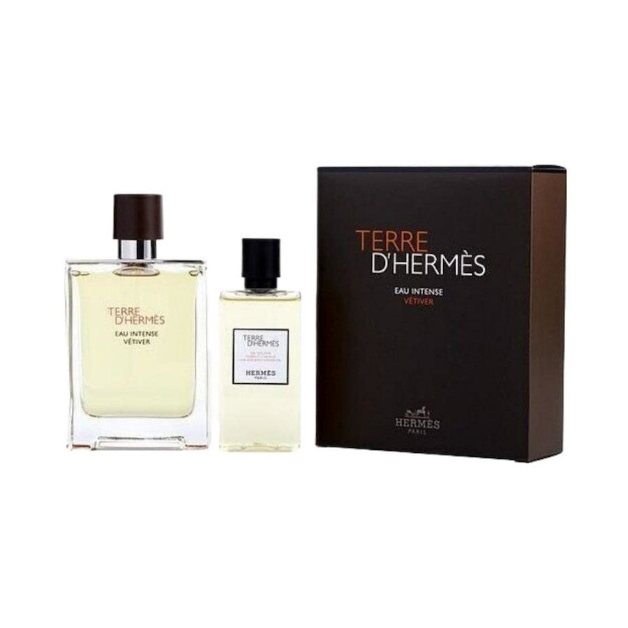 HERMES TERRE EAU INTENSE VETIVER 3.4 EDP MAN + 2.8 S/G ( GIFT SET )