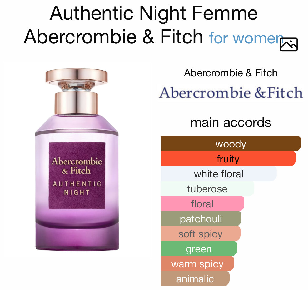 AUTHENTIC NIGHT 3.4 EDP LADY (by Abercrombie & Fitch)
