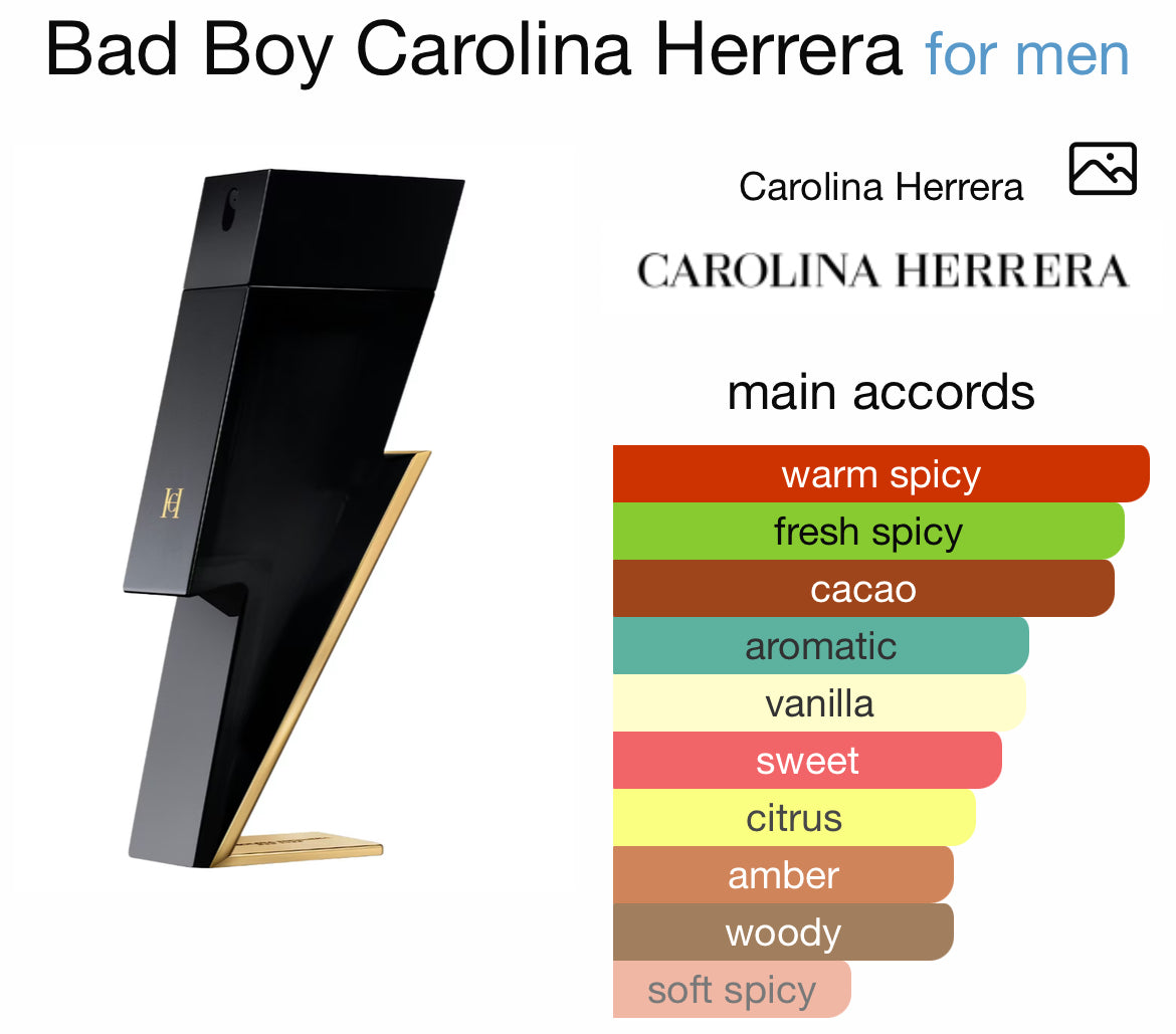 BAD BOY 3.4 EDT MAN + 3.4 S/G + MINI TRAVEL SPRAY ( GIFT SET )( by Carolina Herrera )