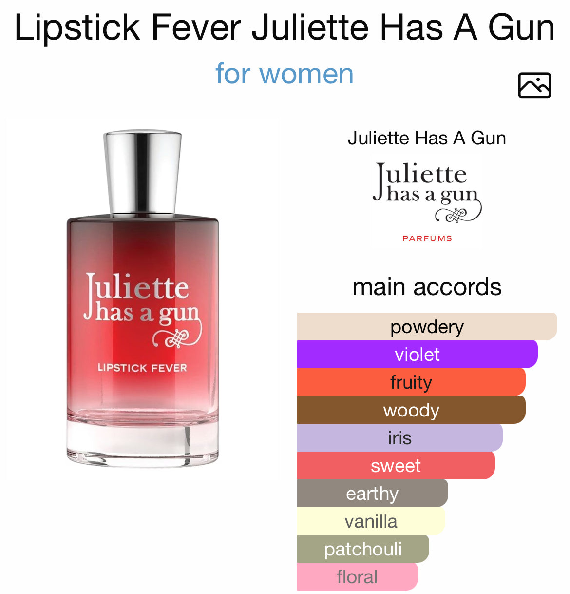 JULIETTE HAS A GUN " LIPSTICK FEVER " 3.4 EDP LADY