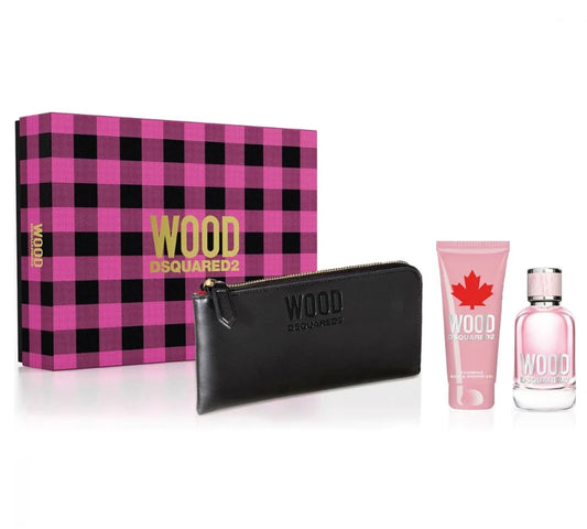 DSQUARED2 WOOD FEMME 3.4 EDT LADY + 3.4 B/L + TRAVEL BAG ( GIFT SET )