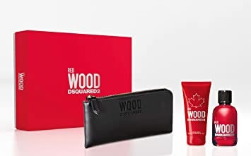 DSQUARED2 RED WOOD 3.4 EDT LADY + 3.4 B/L + TRAVEL BAG ( GIFT SET )