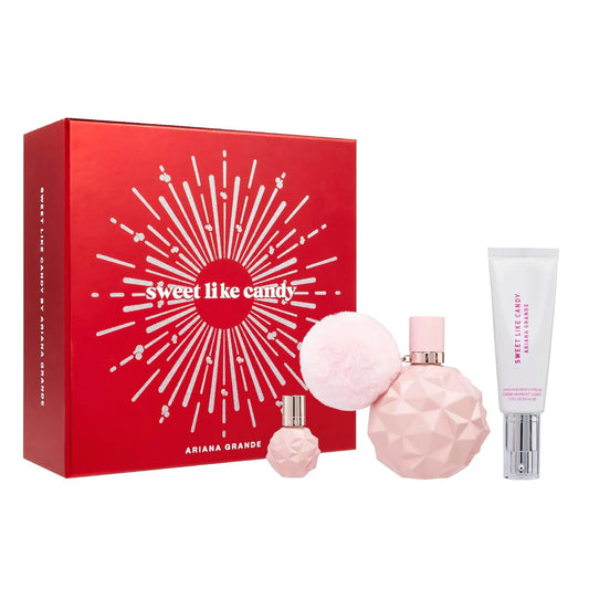 ARIANA GRANDE SWEET LIKE CANDY 3.4 EDP LADY + 1.7 B/L + MINI TRAVEL SPRAY ( GIFT SET )