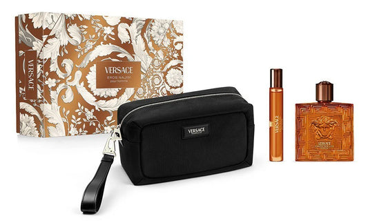 VERSACE EROS NAJIM PARFUM 3.4 MEN + MINI TRAVEL SPRAY+ TRAVEL BAG ( GIFT SET )